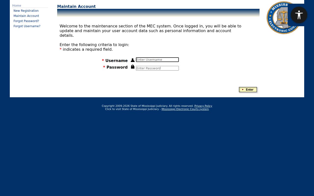 Lauderdale County case lookup PAMEC public-access landing page