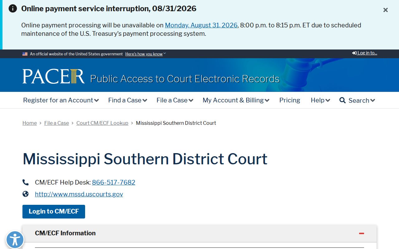 Lauderdale County court records PACER Southern District lookup