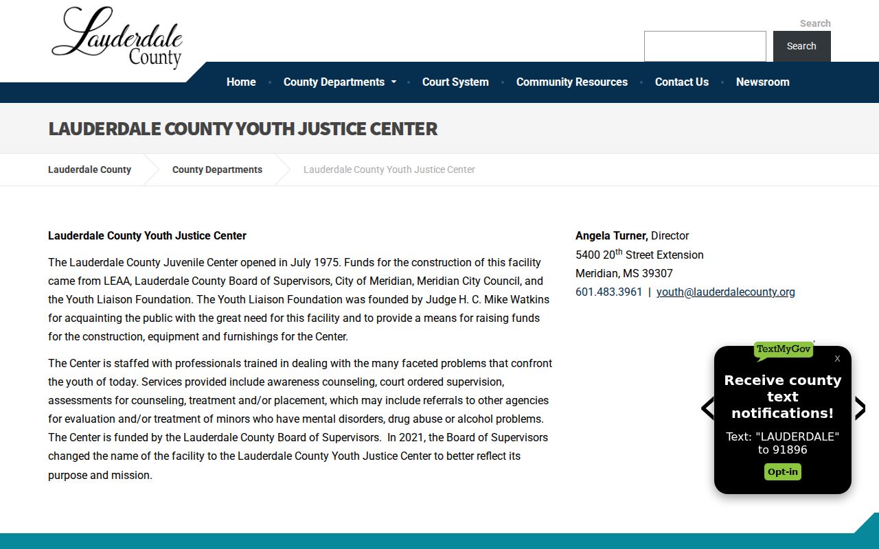 Lauderdale County criminal docket youth justice access source