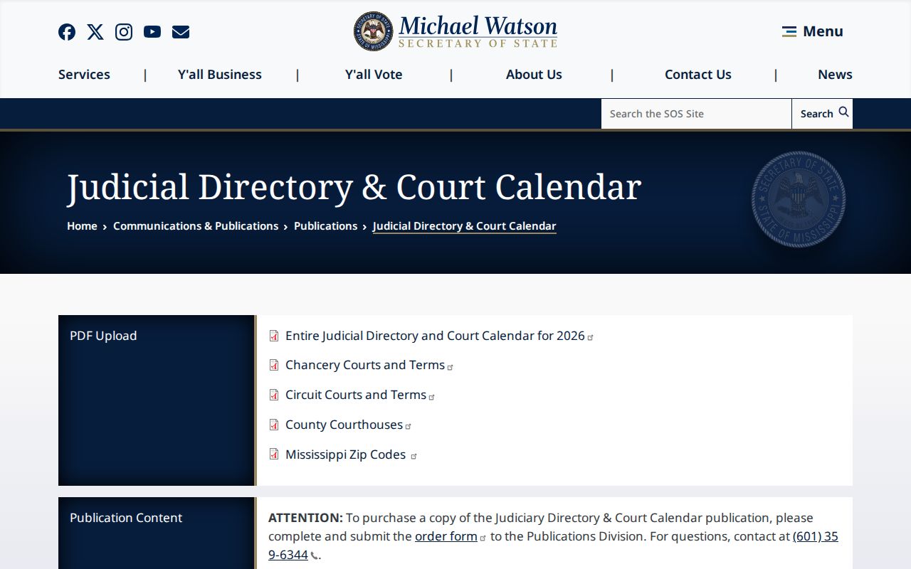 Lauderdale County court docket directory and calendar source